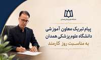 پیام تبریک معاون آموزشی دانشگاه به مناسبت روز کارمند